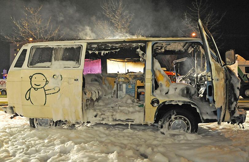 An einer Tankstelle am Petuelring wurde am Dienstagabend ein junger Mann verletzt, als ein Benzinkanister aus bislang unbekannten Gründen Feuer fing - die Bilder.