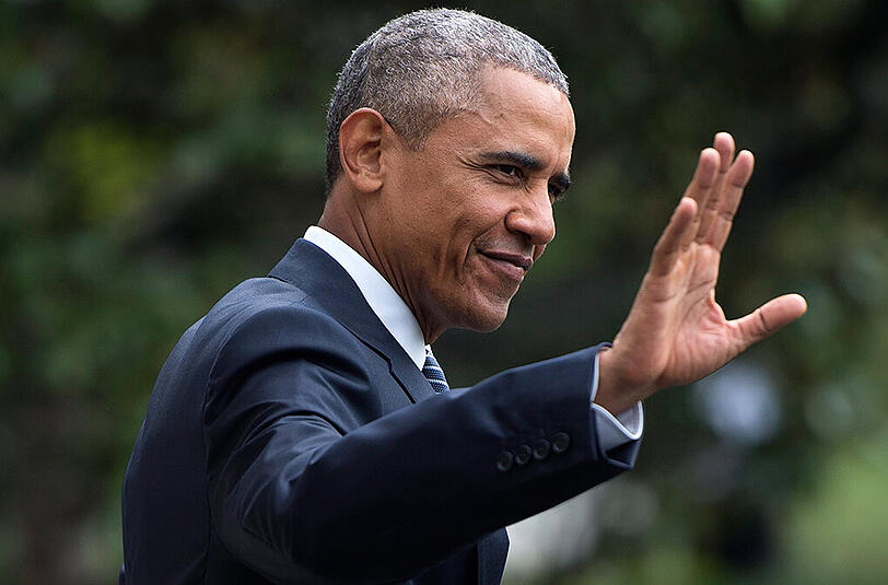 US-Präsident Obama kurz vor seiner Abreise nach Alaska.