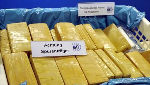 Beschlagnahmtes Heroin (Motivbild) Beschlagnahmtes Heroin (Motivbild)