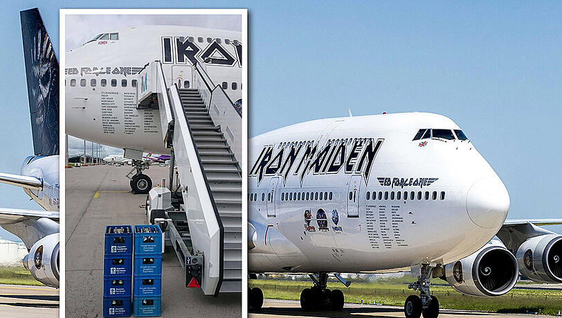 Die "Ed Force One" der britischen Band Iron Maiden. In München haben die Jungs Bier eingeladen. Die "Ed Force One" der britischen Band Iron Maiden. In München haben die Jungs Bier eingeladen.