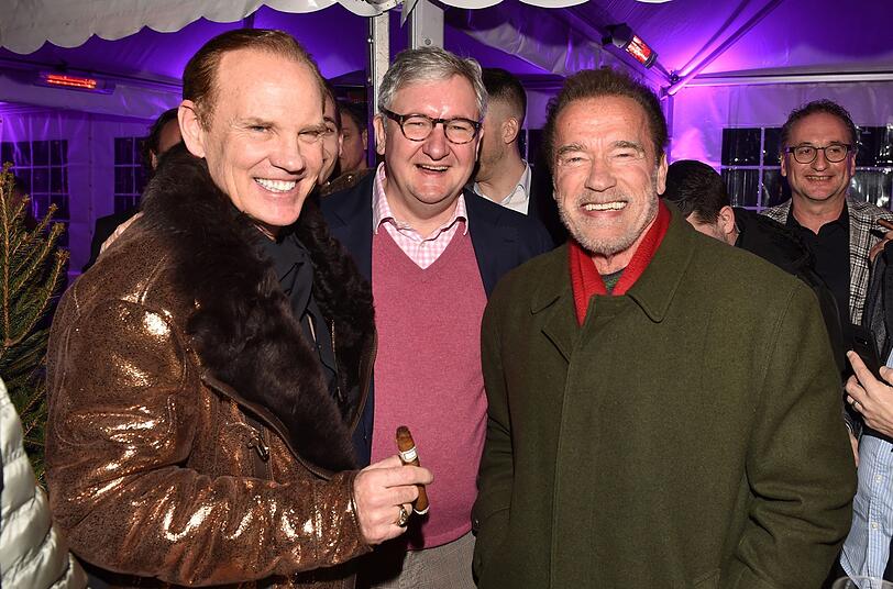 Gastgeber Daniel Marshall, Richard Hauser (Kitzbühel Country Club) und Arnold Schwarzenegger
