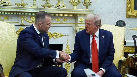 Trump und Nawrocki verstanden sich beim Treffen gut (Archivbild).