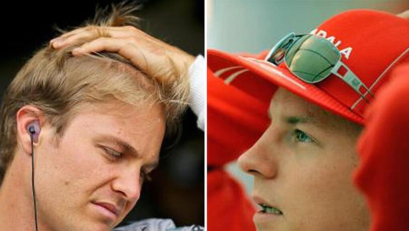Nico Rosberg (links) ist beim Grand Prix in Silverstone vorzeitig ausgeschieden. Kimi Räikkönen hat seinen heftigen Unfall "im wesentlichen" gut überstanden. Nico Rosberg (links) ist beim Grand Prix in Silverstone vorzeitig ausgeschieden. Kimi Räikkönen hat seinen heftigen Unfall "im wesentlichen" gut überstanden.