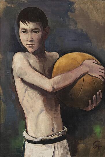 Karl Hofers "Junge mit Ball" aus dem Jahr 1927 nimmt in der Schau eine zentrale Rolle ein.