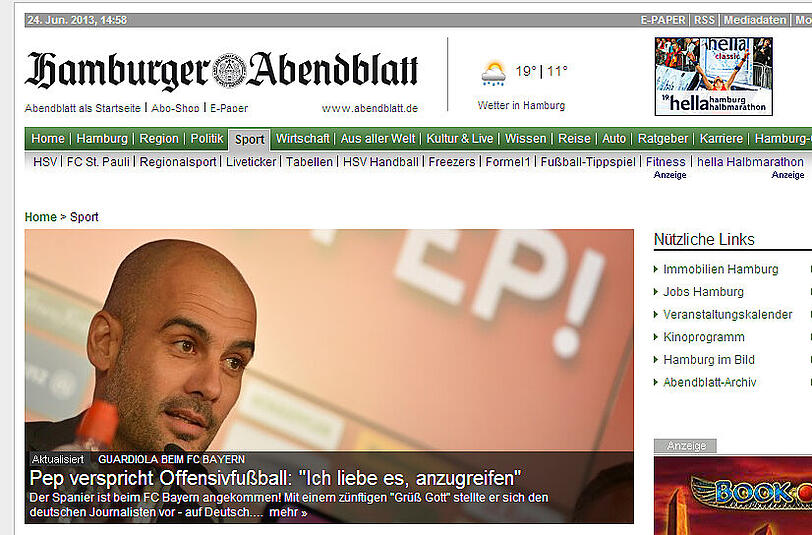 Pep ist da - das schreibt die Presse