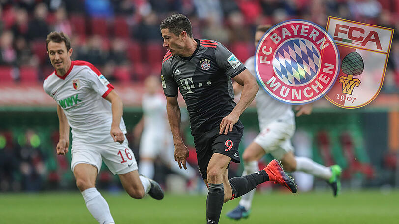 Am Sonntag empfangen die Bayern um Robert Lewandowski (r.) den FC Augsburg. Verfolgen Sie die Partie ab 15:30 Uhr im AZ-Liveticker.