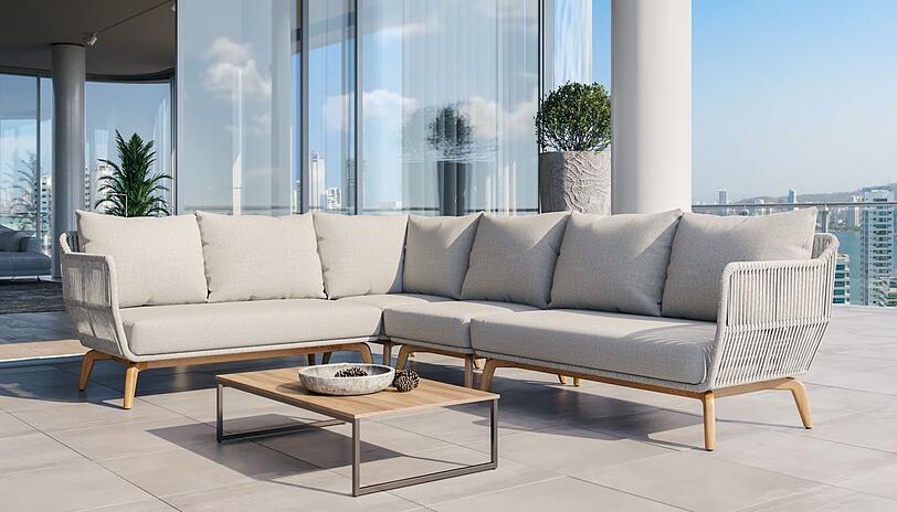 Entspannung kann so einfach sein - mit dem Garten-Ecksofa Merida.