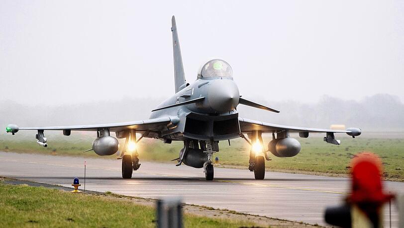 Ein Eurofighter am Fliegerhorst Wittmundhafen.