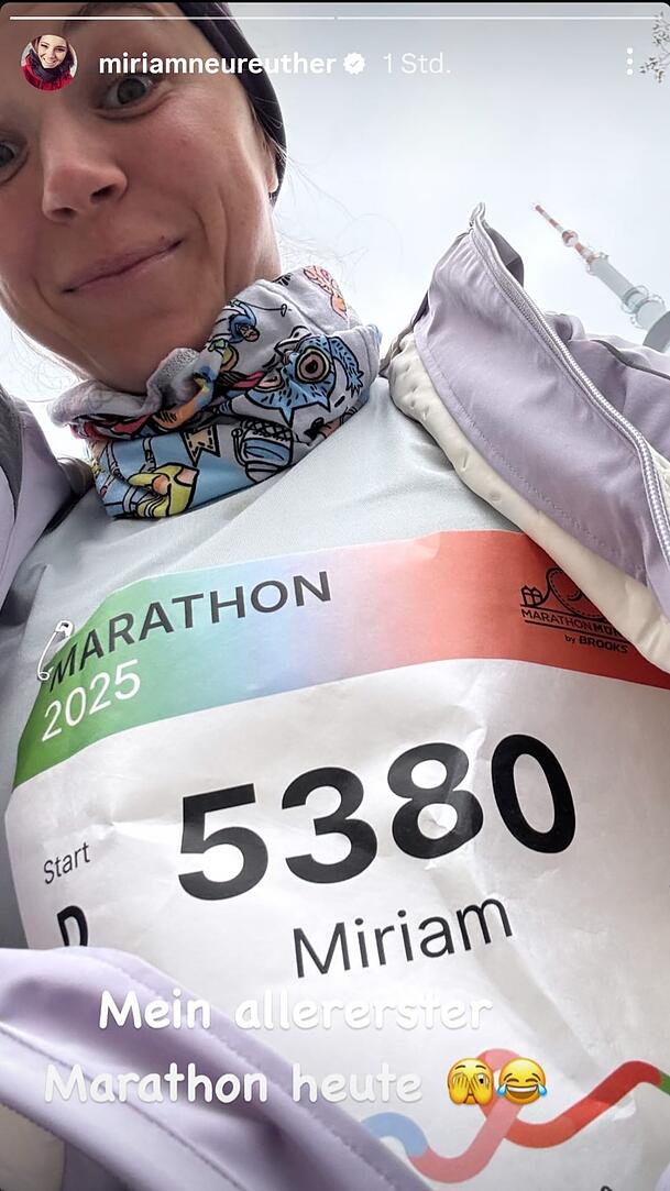 Marathon-Premiere in München: Miriam Neureuther stellt sich der Herausforderung über 42 Kilometer.