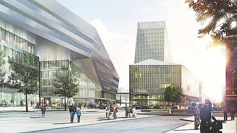 Der Turm am künftigen Flügelbahnhof