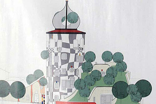 o könnte er aussehen: Der Hundertwasser-Turm.