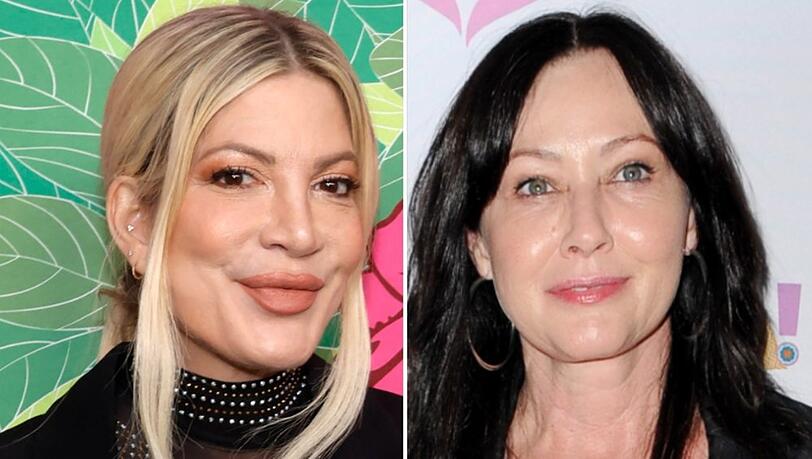 Wurden durch ihre Rollen in "Beverly Hills, 90210" weltber&uuml;hmt: Tori Spelling (li.) und ihre verstorbene Kollegin Shannen Doherty.