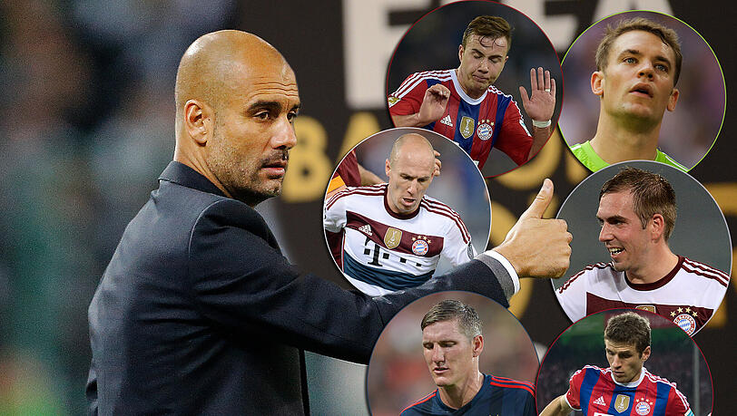 Nominiert für die Fifa-Auszeichnung Ballon d'Or: Pep Guardiola (l.) und sechs seiner FC-Bayern-Schützlinge. Nominiert für die Fifa-Auszeichnung Ballon d'Or: Pep Guardiola (l.) und sechs seiner FC-Bayern-Schützlinge.