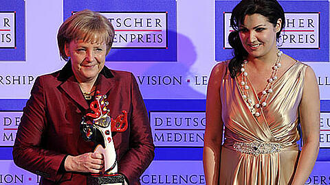 Angela Merkel und Anna Netrebko beim Deutschen Medienpreis in Baden-Baden
