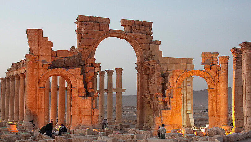 Ruinen der antiken Stadt Palmyra nördlich von Damaskus. Ruinen der antiken Stadt Palmyra nördlich von Damaskus.