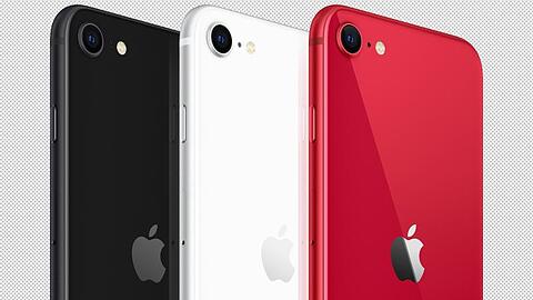 Das neue Einsteigermodell iPhone SE von Apple in drei verschiedenen Farben. Apple hat inmitten der Coronakrise ein neues Smartphone vorgestellt.