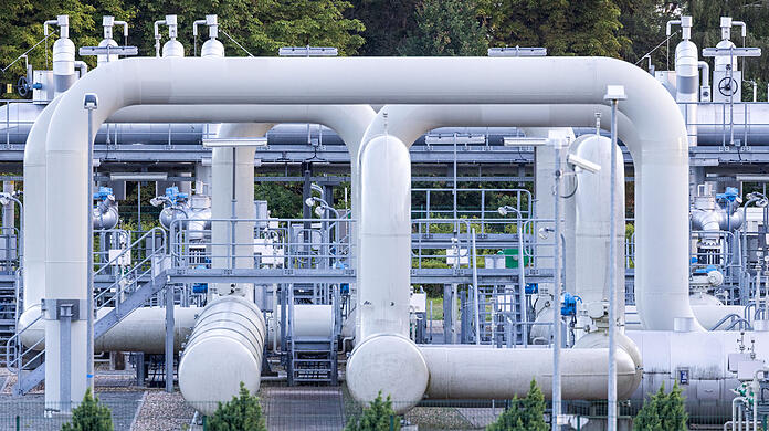 Rohrsysteme und Absperrvorrichtungen in der Gasempfangsstation der Ostseepipeline Nord Stream 1 und der Übernahmestation der Ferngasleitung OPAL (Ostsee-Pipeline-Anbindungsleitung).