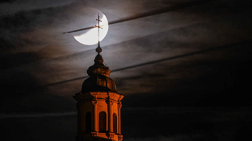 Die partielle Mondfinsternis in Weingarten.