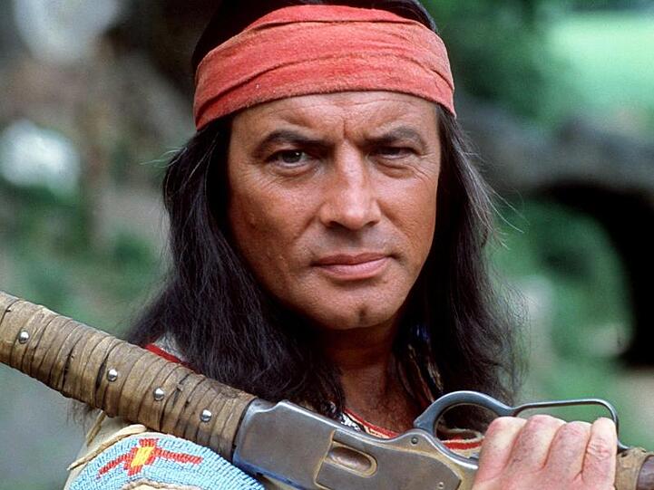 Pierre Brice in seiner Paraderolle als Winnetou. Foto (1982): Horst Ossinger
