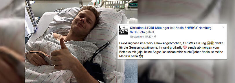 Moderator Christian &bdquo;Stübi&ldquo; Stübinger nach der OP.