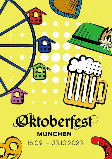 Wie sieht das Oktoberfest-Plakat 2023 aus? 45 Motive stehen zur Auswahl.