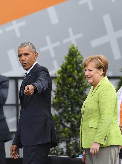 Bei Merkel und Obama: Ausgelassene Stimmung beim Kirchentag in Berlin