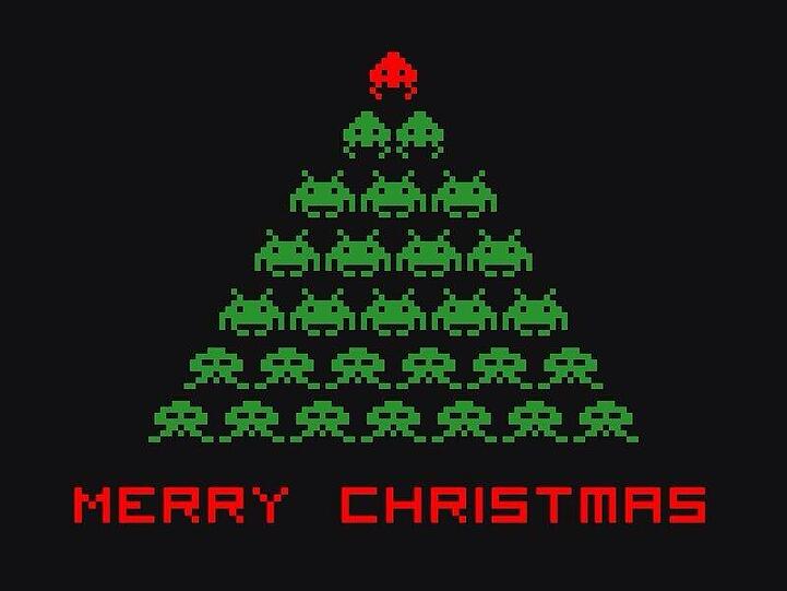 Weltraum-Christbaum - von den Space Invaders.