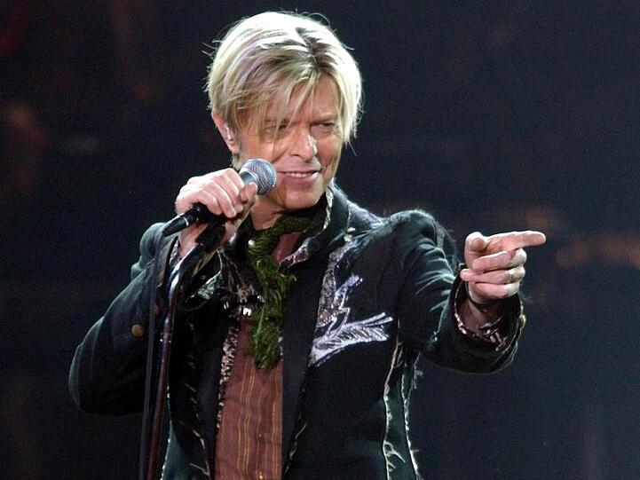David Bowie 2003 beim Start seiner Deutschland-Tour in Hamburg.