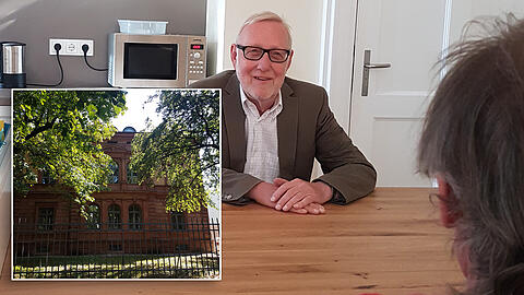 Der Chef des Memory-Zentrums an der Nymphenburgerstraße (kl. Foto), Professor Norbert Müller (l.) mit dem Patienten Hermann M.
