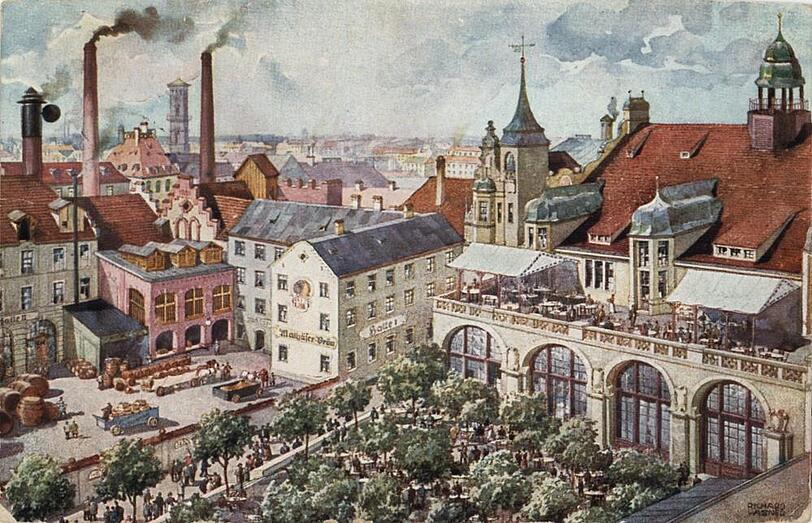 Der Math&auml;ser-Komplex um 1910.