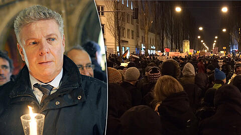 Von der Matthäuskirche bis zur Salvatorkirche: Mit einer Lichterkette gehen Vertreter verschiedener Religionen und gesellschaftlicher Gruppen für Frieden und Toleranz auf die Straße. Am Goetheplatz stehen sich Bagida-Anhänger und Gegendemonstranten gegenüber.