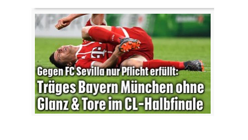 In der österreichischen Krone geht man mit dem Rekordmeister noch härter ins Gericht: "Träges Bayern München ohne Glanz & Tore im CL-Halbfinale"
