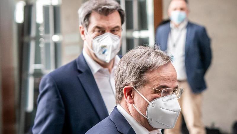 CSU-Chef Markus Söder und Kanzlerkandidat Armin Laschet (CDU)