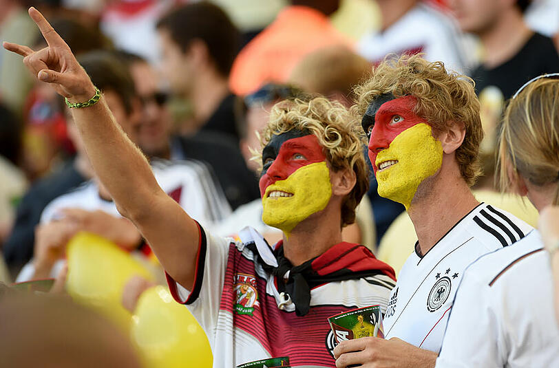 Deutsche Fans im Stadion Maracana.