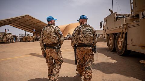 Soldaten der Bundeswehr im Feldlager Camp Castor in Mali im April dieses Jahres.