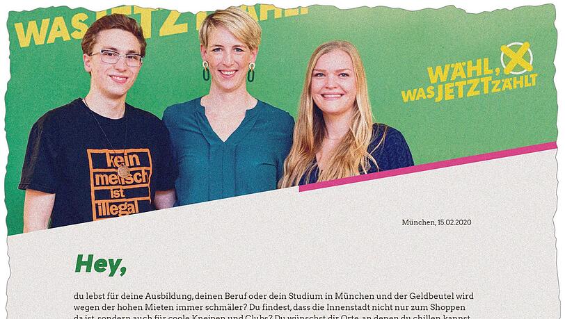 Mit "Hey" sprechen die Grünen per Brief Erstwähler an. Mit "Hey" sprechen die Grünen per Brief Erstwähler an.