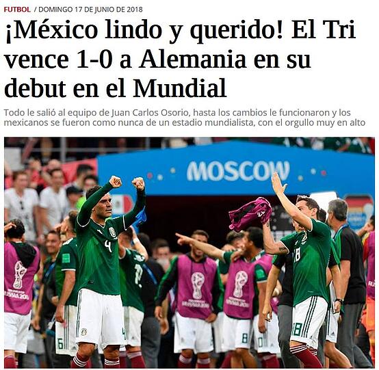 "El sol de Mexico" beschreibt den Sieg gegen Deutschland als "süßen Schatz".
