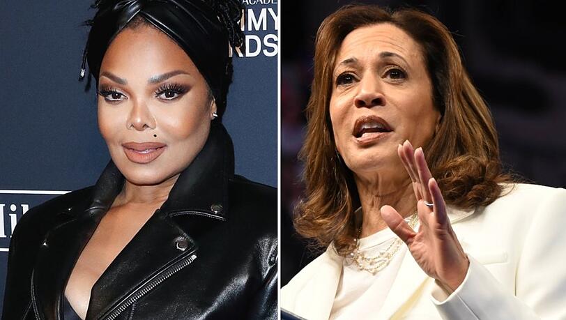 Janet Jackson (l.) hat eine Lüge über den Vater von Kamala Harris öffentlich wiederholt.