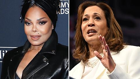 Janet Jackson (l.) hat eine Lüge über den Vater von Kamala Harris öffentlich wiederholt.