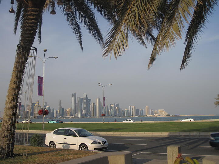 Beeindruckend: die Skyline des Business- und Diplomatenviertels von Doha.