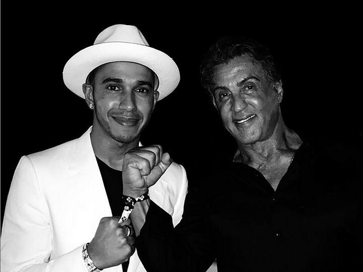 Zwei Ring-Legenden: Hamilton fährt Runden, "Rocky" boxt sich durch sie durch