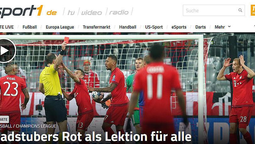 sport1.de sieht in der Roten Karte für Holger Badstuber eine Lektion für Alle. sport1.de sieht in der Roten Karte für Holger Badstuber eine Lektion für Alle.