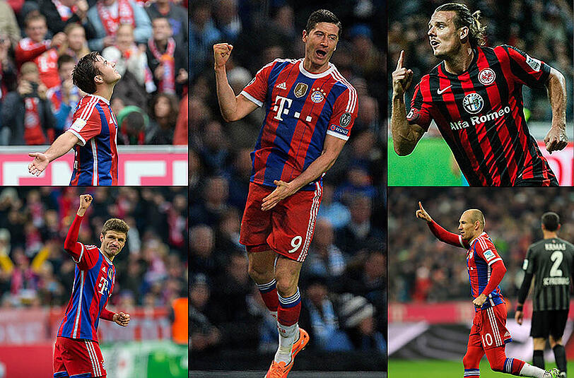 Robert Lewandowski, damals noch im BVB-Trikot, wurde in der vergangenen Saison mit 20 Treffern Torschützenkönig. Jetzt wird's laut dem derzeit besten Knipser Alex Meier ein Bayern-Star - also wieder Lewandowski? Oder Robben, Müller oder Götze?