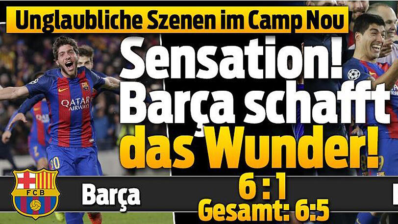 Blick.ch: "Sensation! Barça schafft das Wunder!"