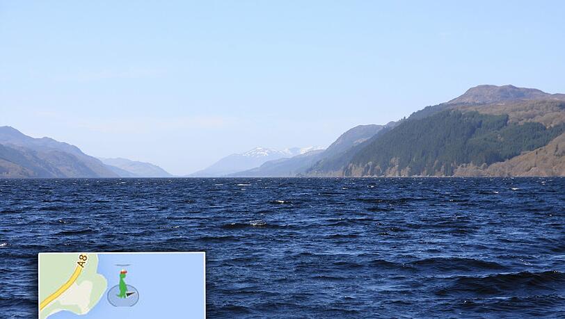 Mit Google Street View kann man sich auf dem Loch Ness in Schottland nach dem Ungeheuer Nessie umsehen Mit Google Street View kann man sich auf dem Loch Ness in Schottland nach dem Ungeheuer Nessie umsehen