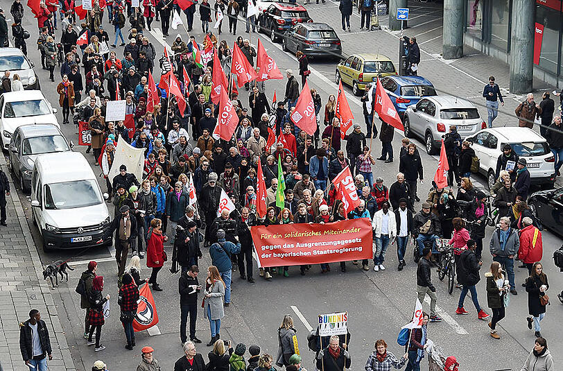 Laut Polizei gab es insgesamt elf Festnahmen im Rahmen der Demo gegen das Integrationsgesetz der CSU.