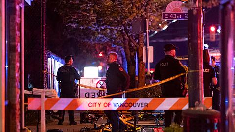 Die Polizei in Vancouver sichert den Tatort.