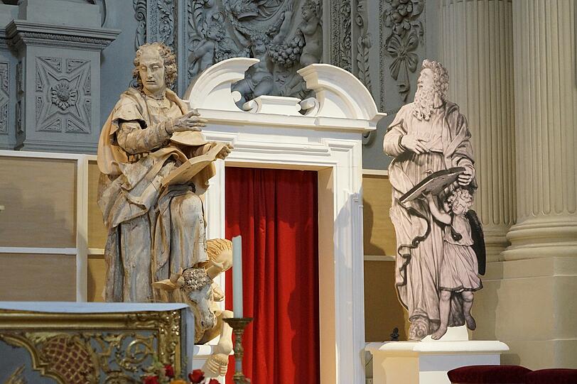 Der restaurierte Lukas in der Theatinerkirche.