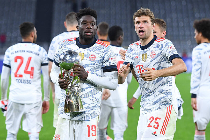 Auch 2021 ging der DFL-Supercup an den FC Bayern mit Thomas Müller.